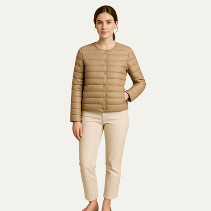 Elarova | Leichte, gesteppte Damenjacke mit Druckknöpfen