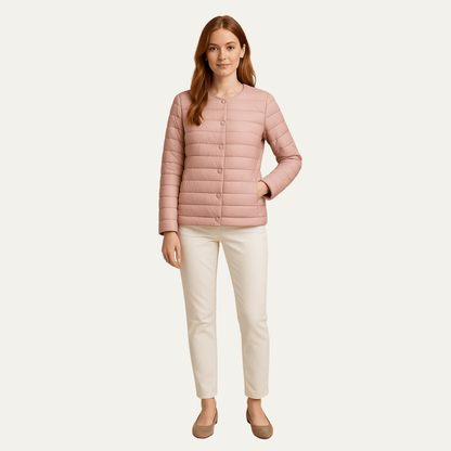 Elarova | Leichte, gesteppte Damenjacke mit Druckknöpfen