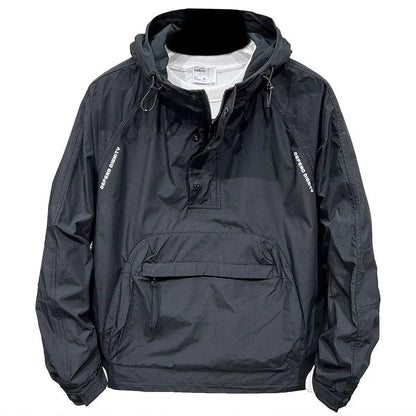 Elarova | Leichter Kapuzen Windbreaker mit halbem Reißverschluss und Tasche