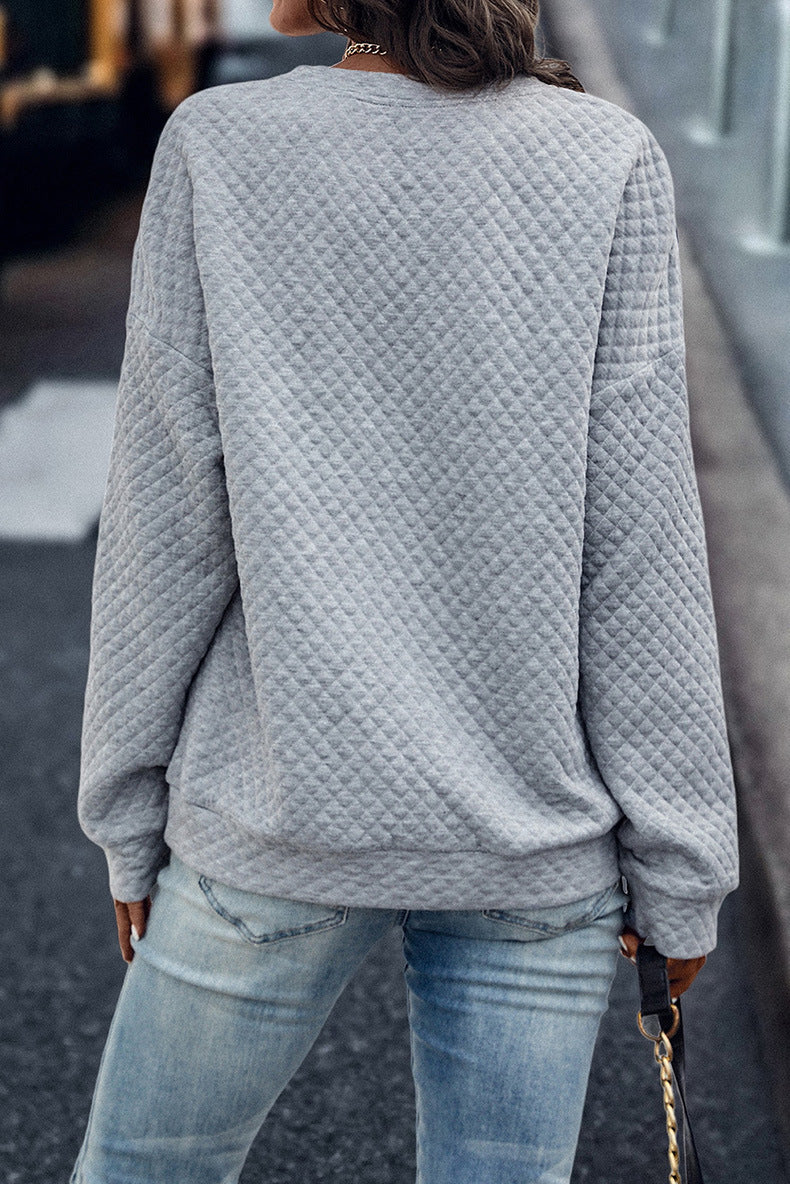 Elarova | Leopardenmuster Patchwork Reißverschluss Pullover Sweatshirt