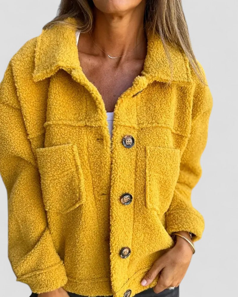 Elarova | Lockere Fleece-Langjacke für Damen
