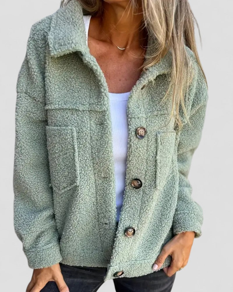 Elarova | Lockere Fleece-Langjacke für Damen