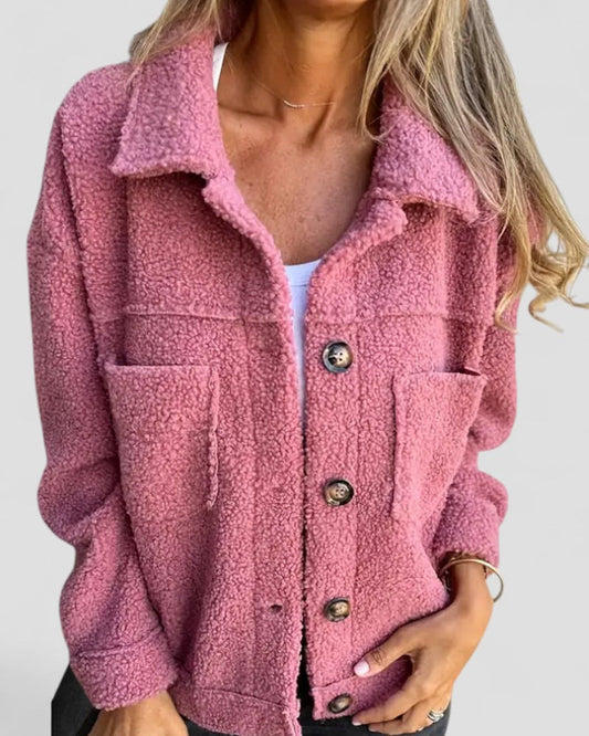 Elarova | Lockere Fleece-Langjacke für Damen
