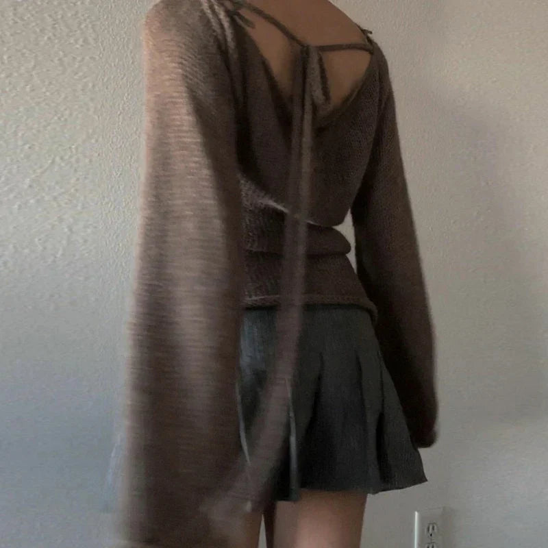 Elarova | Lockerer Strickpullover mit Glockenärmeln