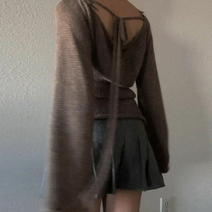 Elarova | Lockerer Strickpullover mit Glockenärmeln