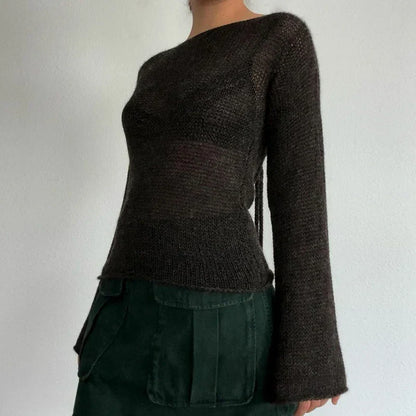 Elarova | Lockerer Strickpullover mit Glockenärmeln