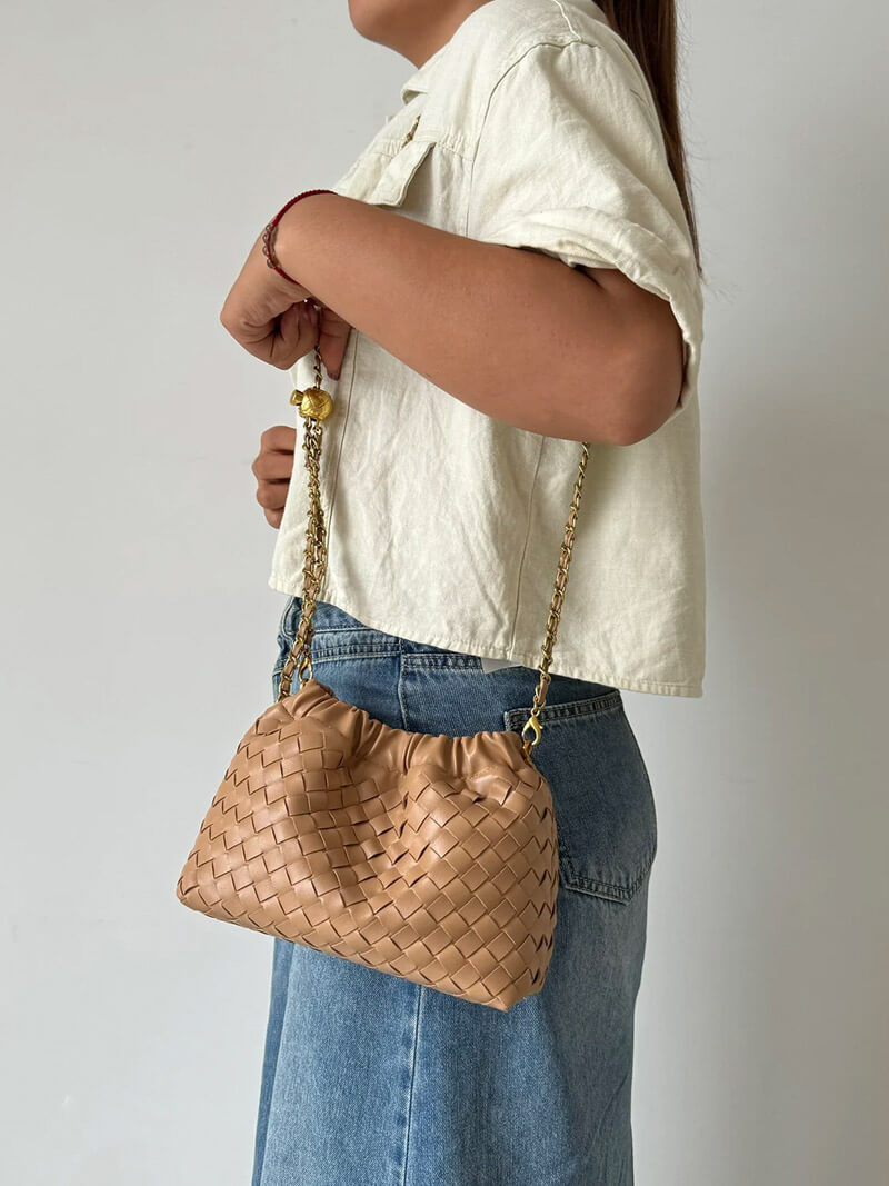 Elarova | Luxuriöse Damen Tasche Mit Goldener Kette