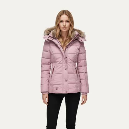 Elarova | Luxuriöse DamenSteppjacke aus Kunstpelz