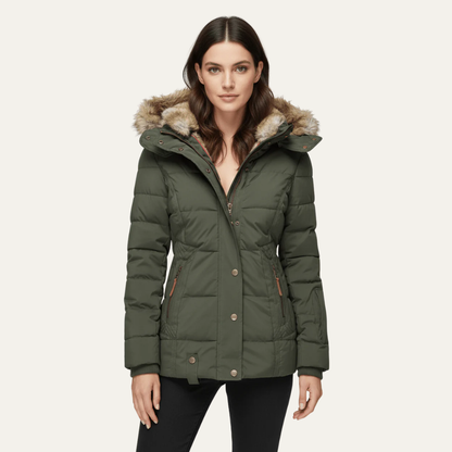 Elarova | Luxuriöse DamenSteppjacke aus Kunstpelz