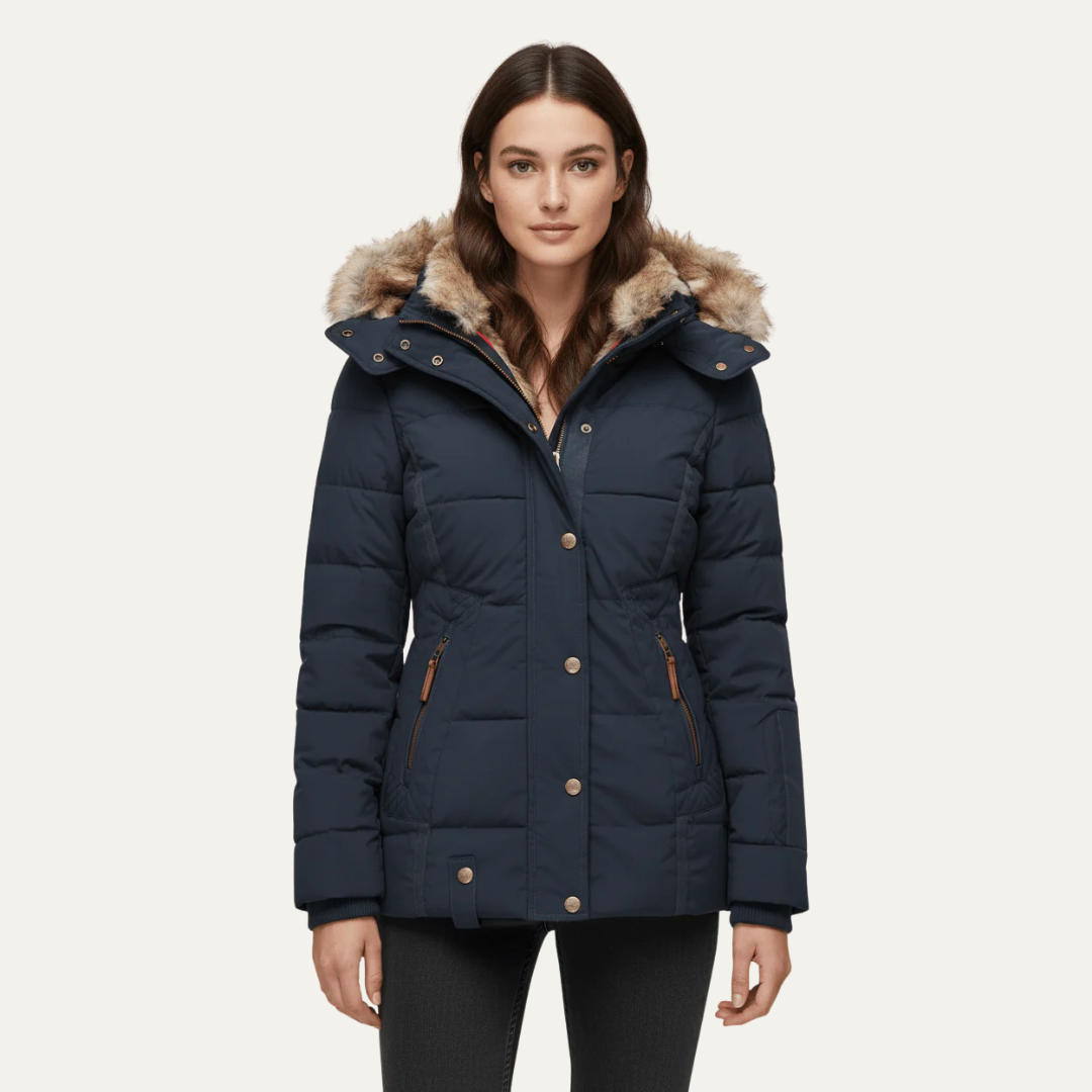 Elarova | Luxuriöse DamenSteppjacke aus Kunstpelz