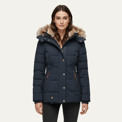 Elarova | Luxuriöse DamenSteppjacke aus Kunstpelz