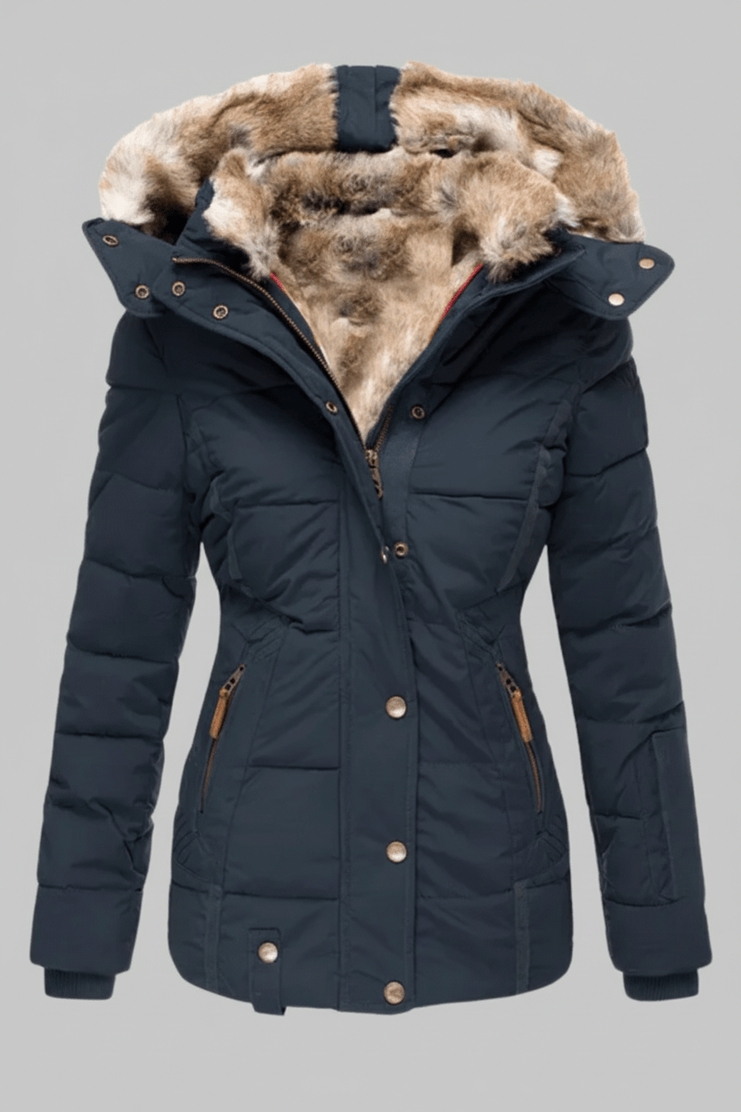 Elarova | Luxuriöse DamenSteppjacke aus Kunstpelz