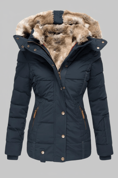 Elarova | Luxuriöse DamenSteppjacke aus Kunstpelz