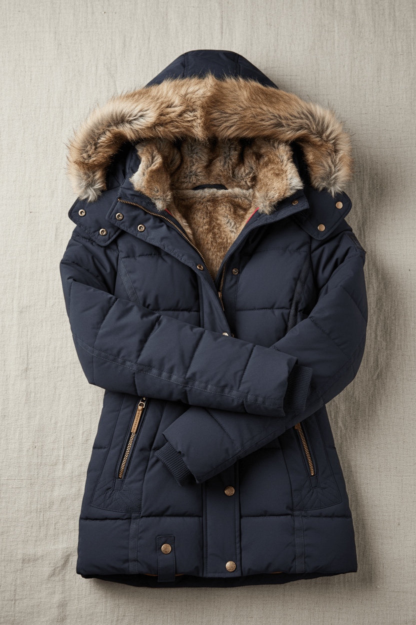 Elarova | Luxuriöse DamenSteppjacke aus Kunstpelz