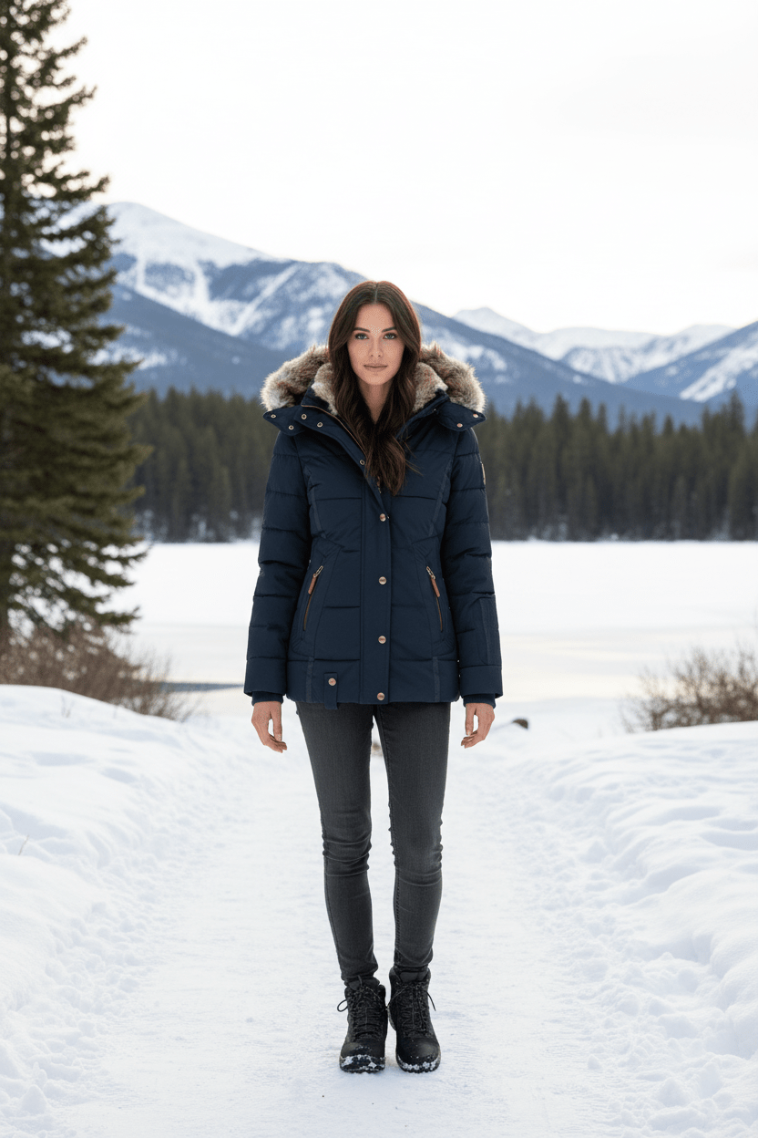 Elarova | Luxuriöse DamenSteppjacke aus Kunstpelz