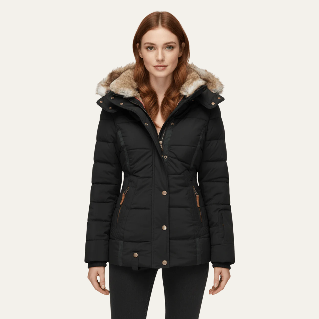Elarova | Luxuriöse DamenSteppjacke aus Kunstpelz