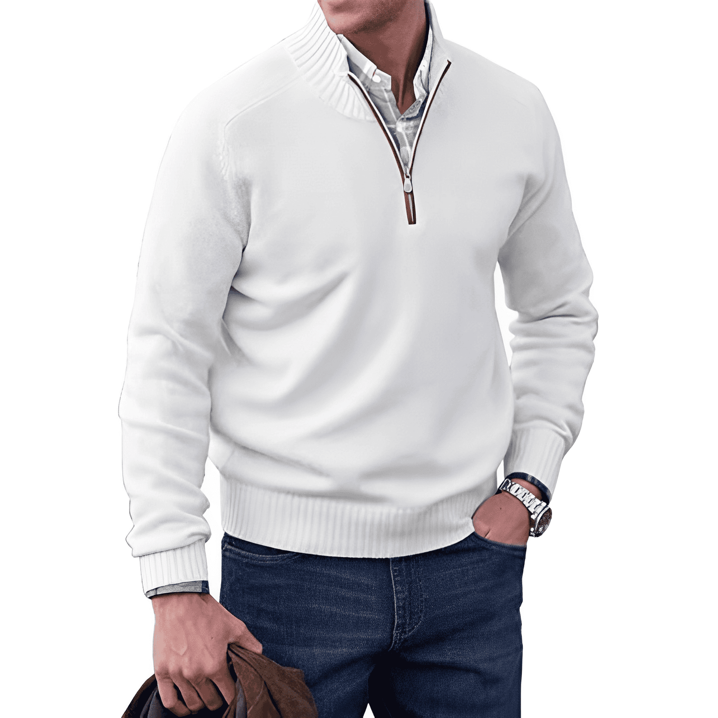 Elarova | Luxuriöser Half-Zip-Pullover für Herren
