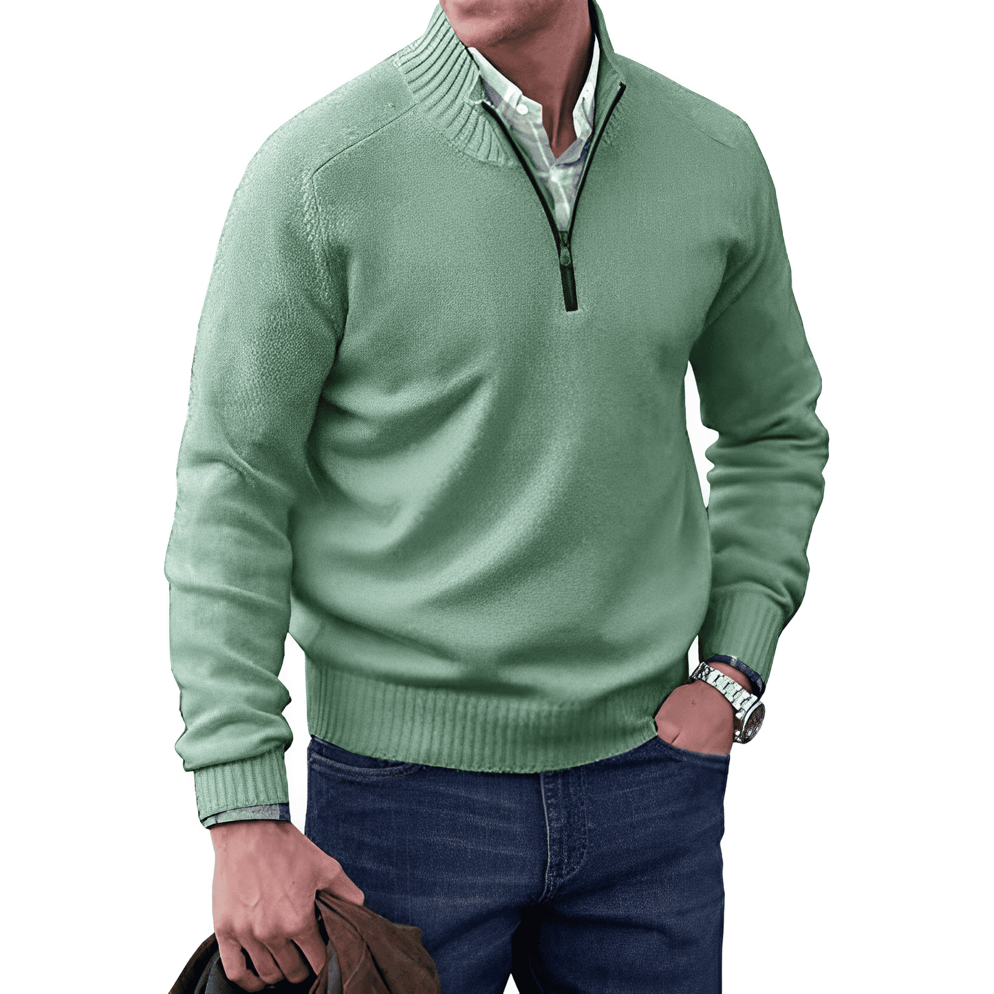 Elarova | Luxuriöser Half-Zip-Pullover für Herren