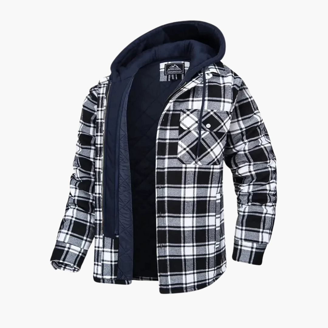 Elarova | Männer Jacke mit Kapuze und Karomuster für Winter