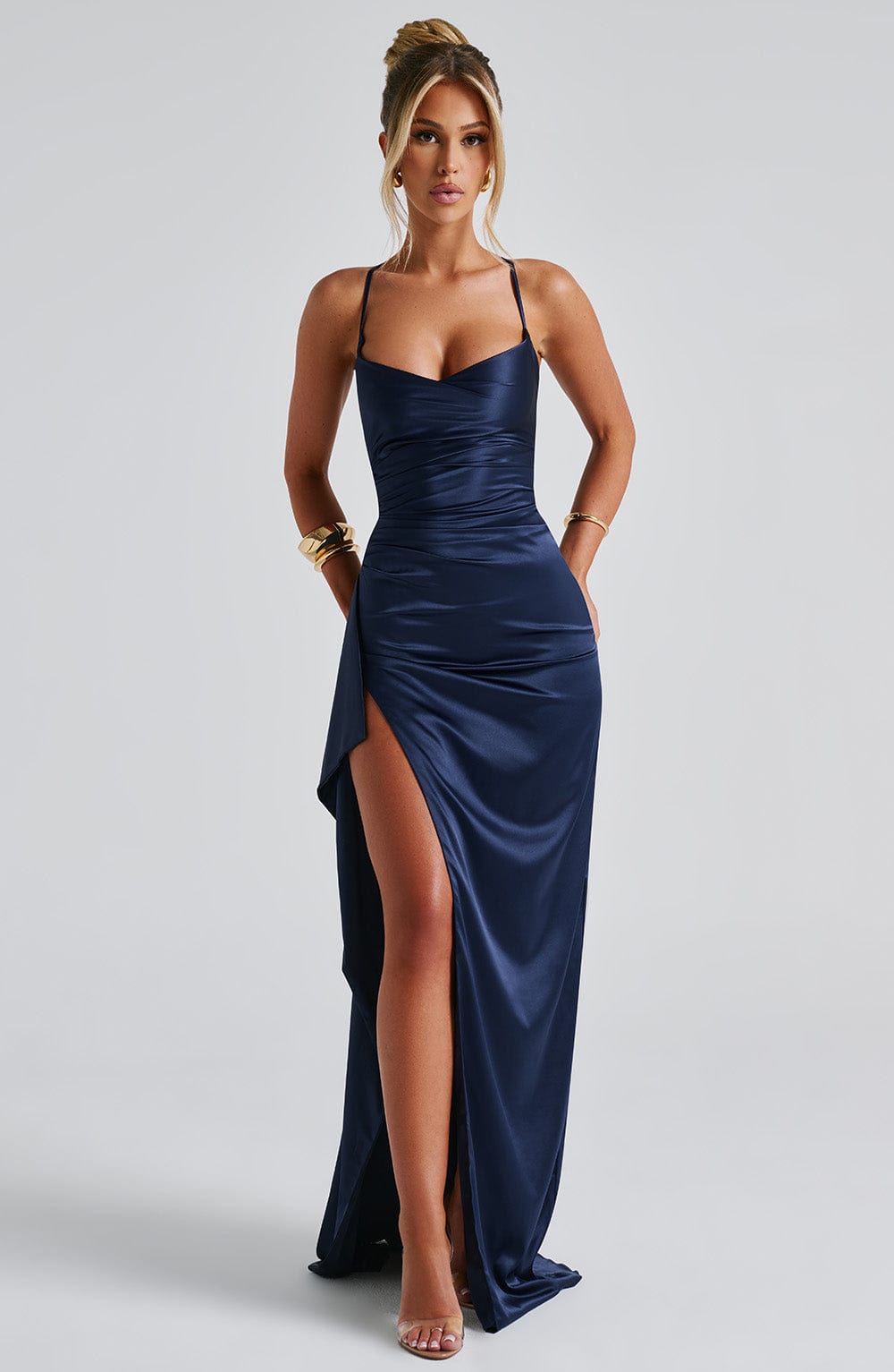 Elarova | Marineblaues Maxikleid