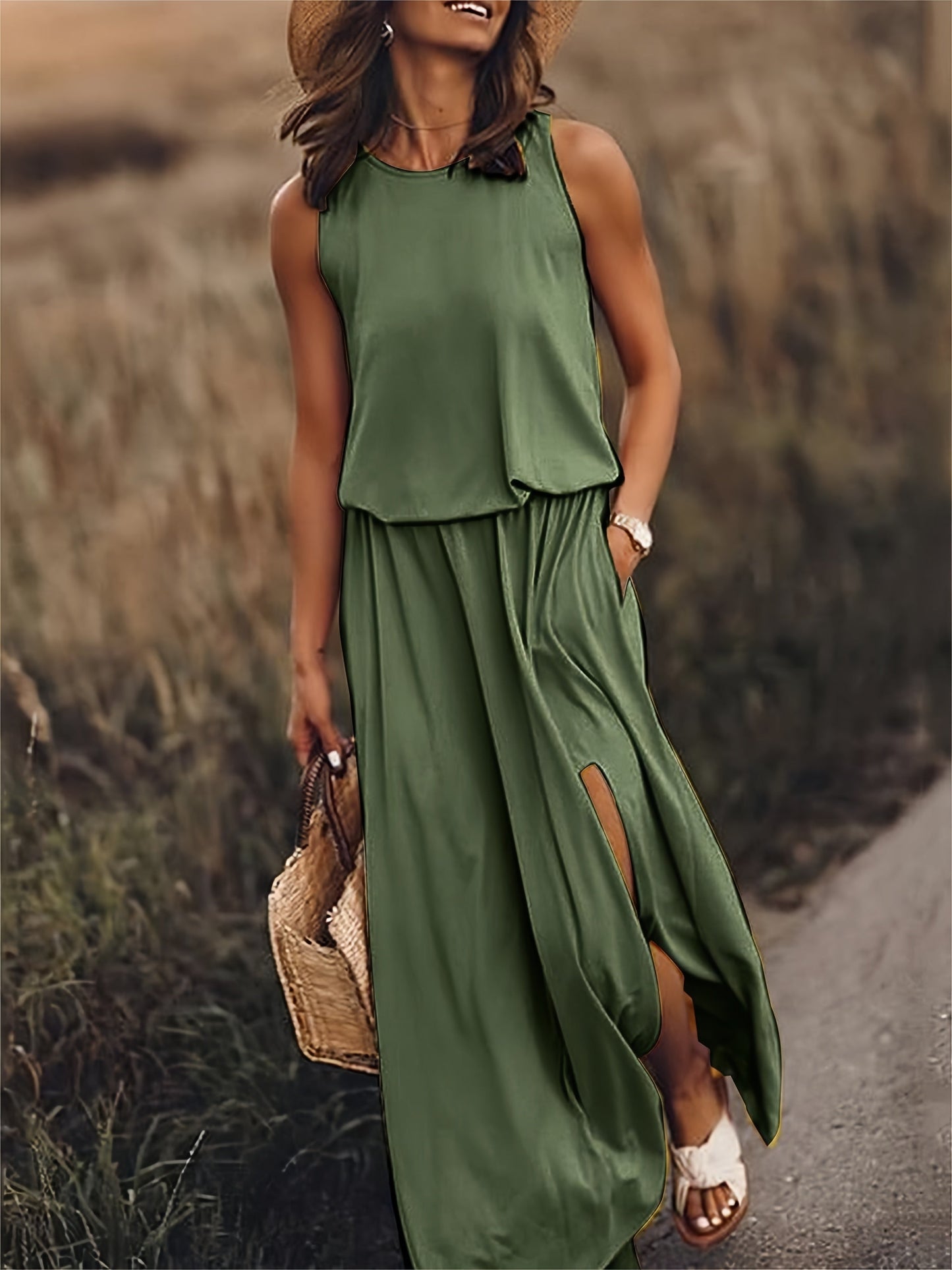 Elarova | Maxi Kleid - Einfaches Modal Boho Kleid in verschiedenen Farben