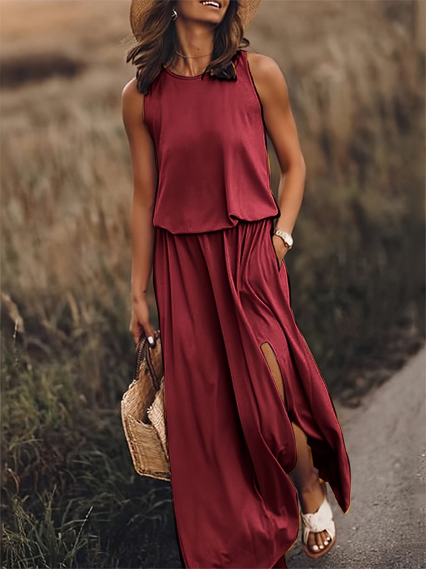 Elarova | Maxi Kleid - Einfaches Modal Boho Kleid in verschiedenen Farben