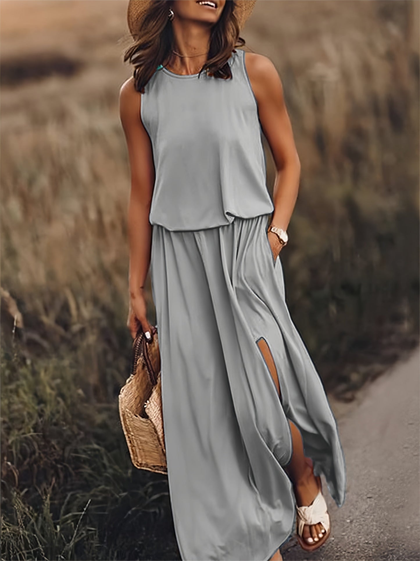 Elarova | Maxi Kleid - Einfaches Modal Boho Kleid in verschiedenen Farben