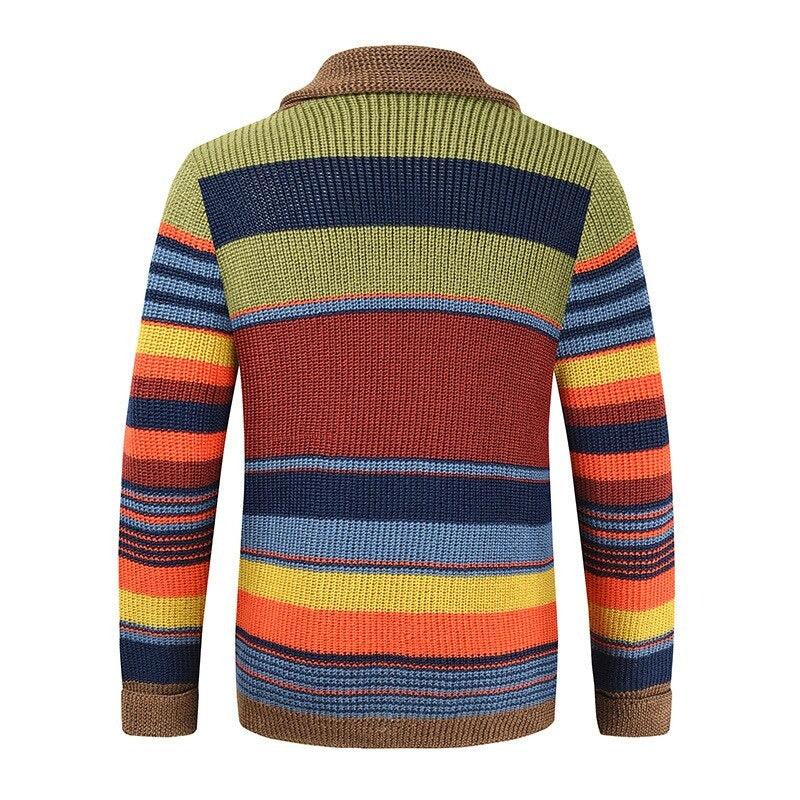 Elarova | Mehrfarbige Strickjacke für Herren