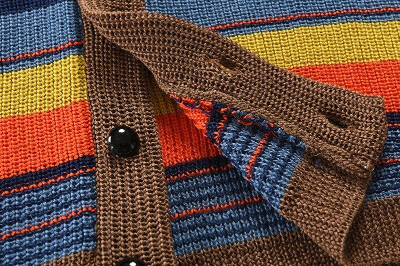Elarova | Mehrfarbige Strickjacke für Herren