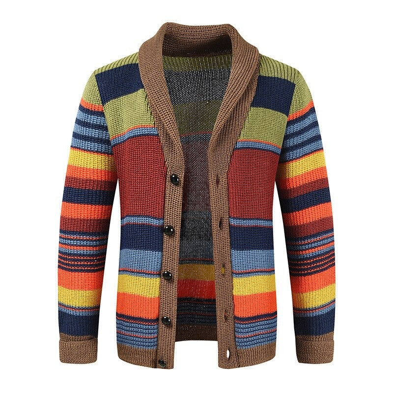 Elarova | Mehrfarbige Strickjacke für Herren