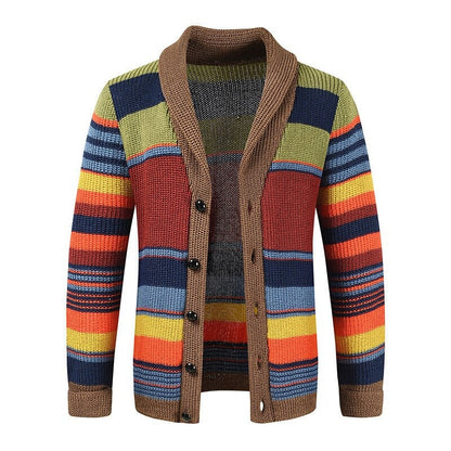 Elarova | Mehrfarbige Strickjacke für Herren