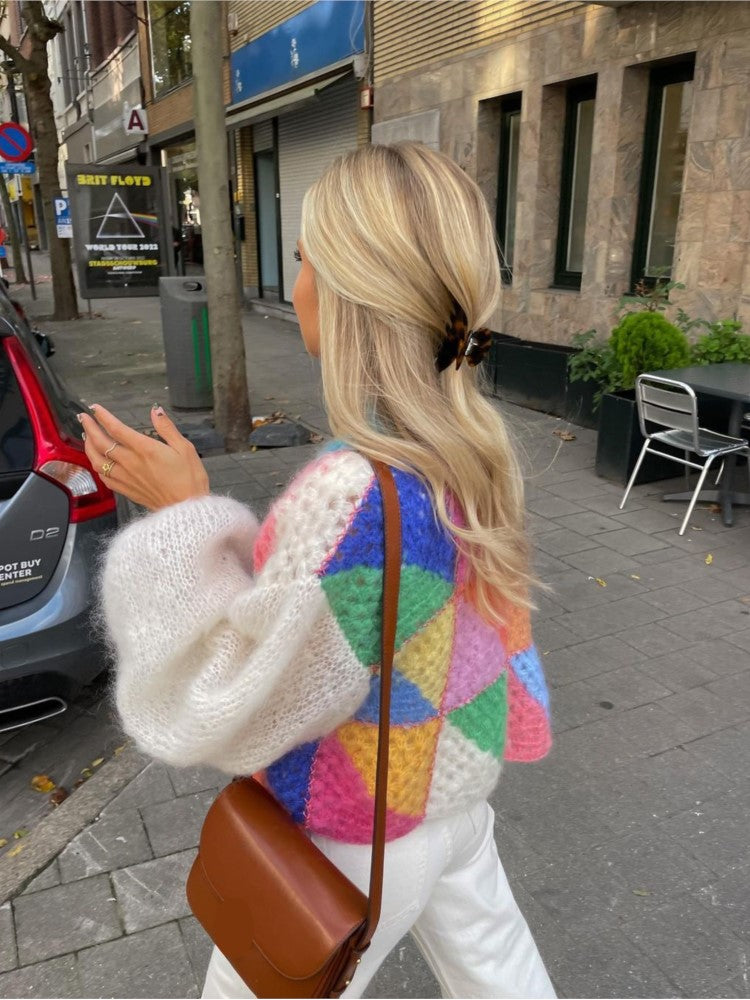 Elarova | Mehrfarbiger Cardigan Für Frauen
