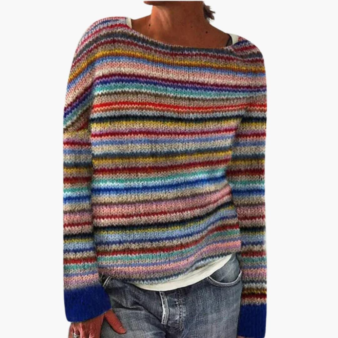 Elarova | Mehrfarbiger Strickpullover für Damen