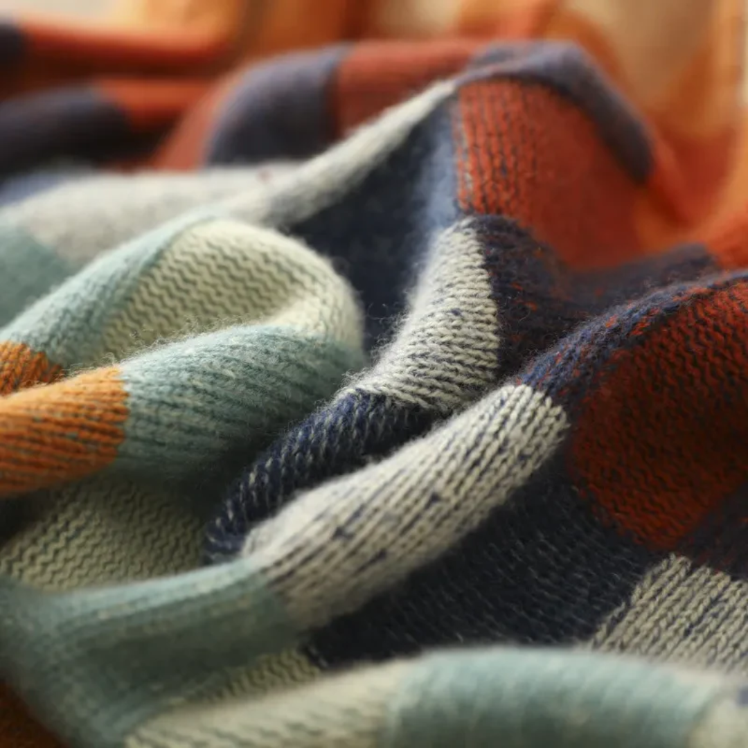 Elarova | Mehrfarbiger karierter Strickpullover für Damen