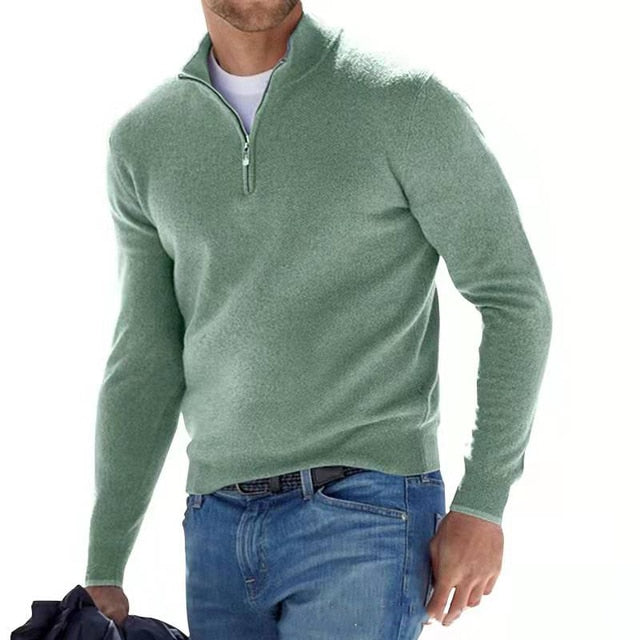 Elarova | Merino VAusschnitt Pullover mit Reißverschluss