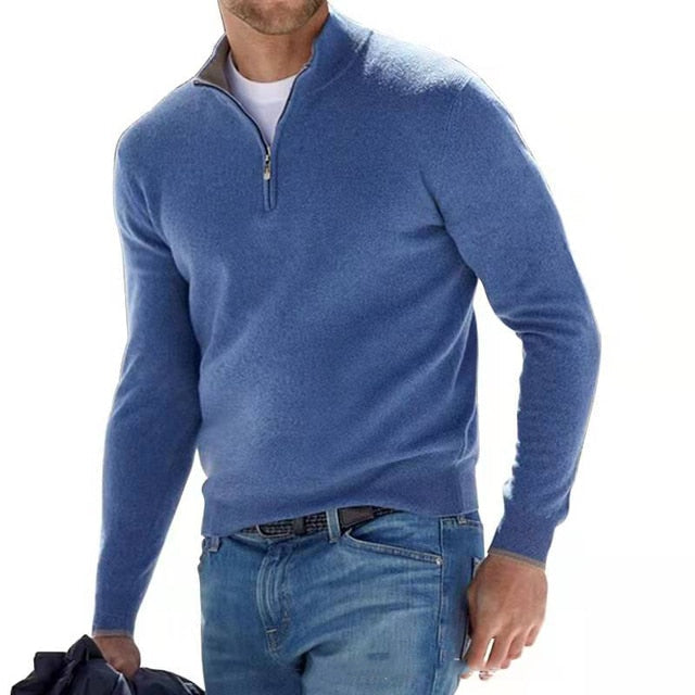 Elarova | Merino VAusschnitt Pullover mit Reißverschluss