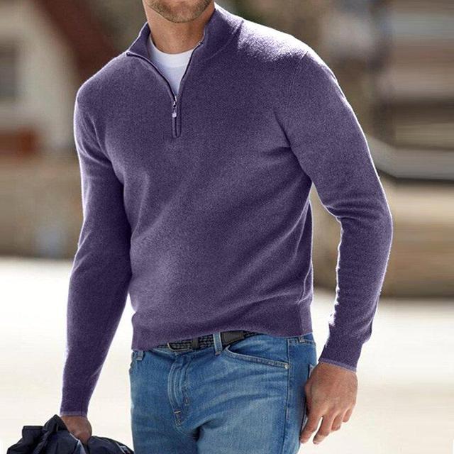 Elarova | Merino VAusschnitt Pullover mit Reißverschluss
