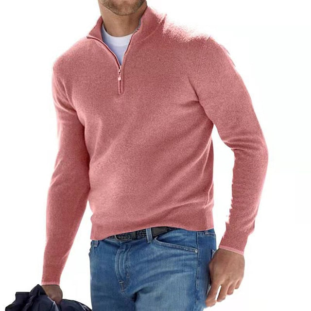 Elarova | Merino VAusschnitt Pullover mit Reißverschluss