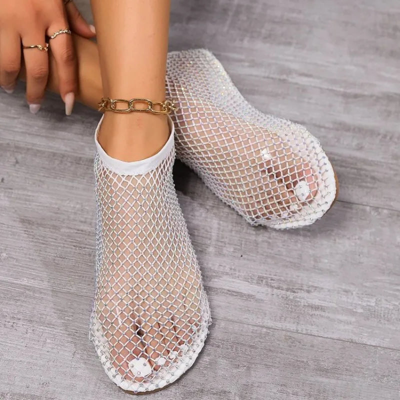 Elarova | Mesh-Slipper mit flachem Absatz