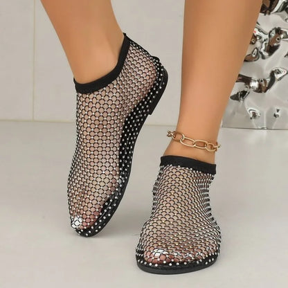 Elarova | Mesh-Slipper mit flachem Absatz