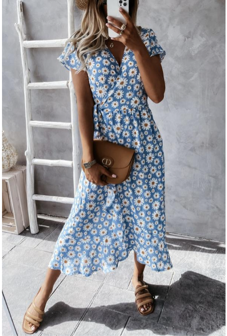 Elarova Midikleid mit lieblichen Gänseblümchen
