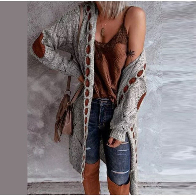 Elarova | Mittellange Kapuzenpullis Strickjacke