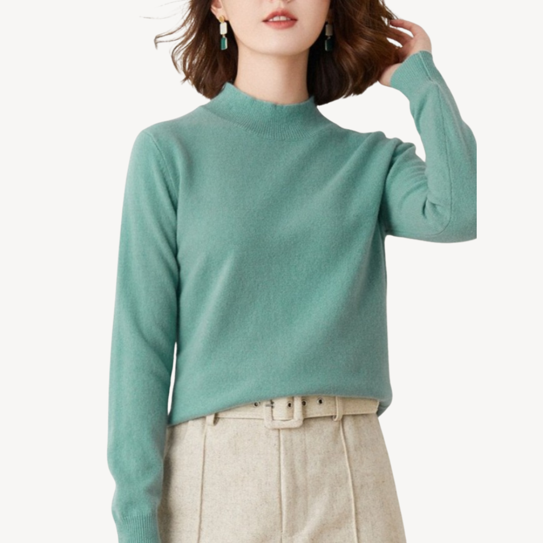 Elarova | Mock Neck Kaschmirpullover Damen