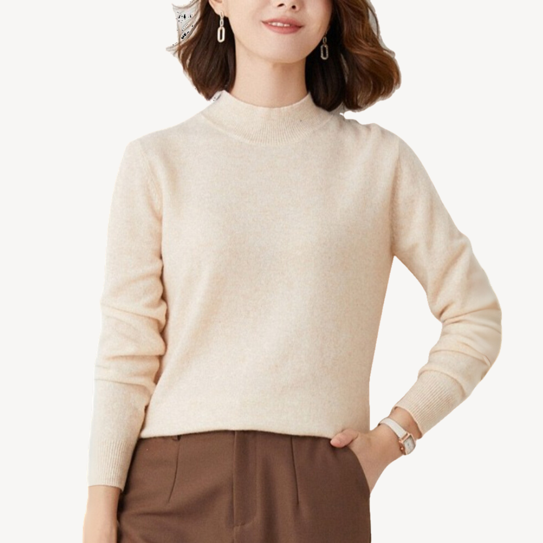 Elarova | Mock Neck Kaschmirpullover Damen