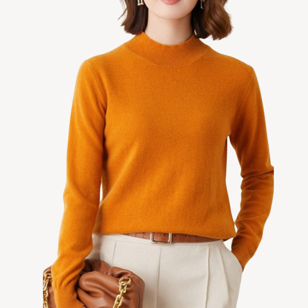 Elarova | Mock Neck Kaschmirpullover Damen