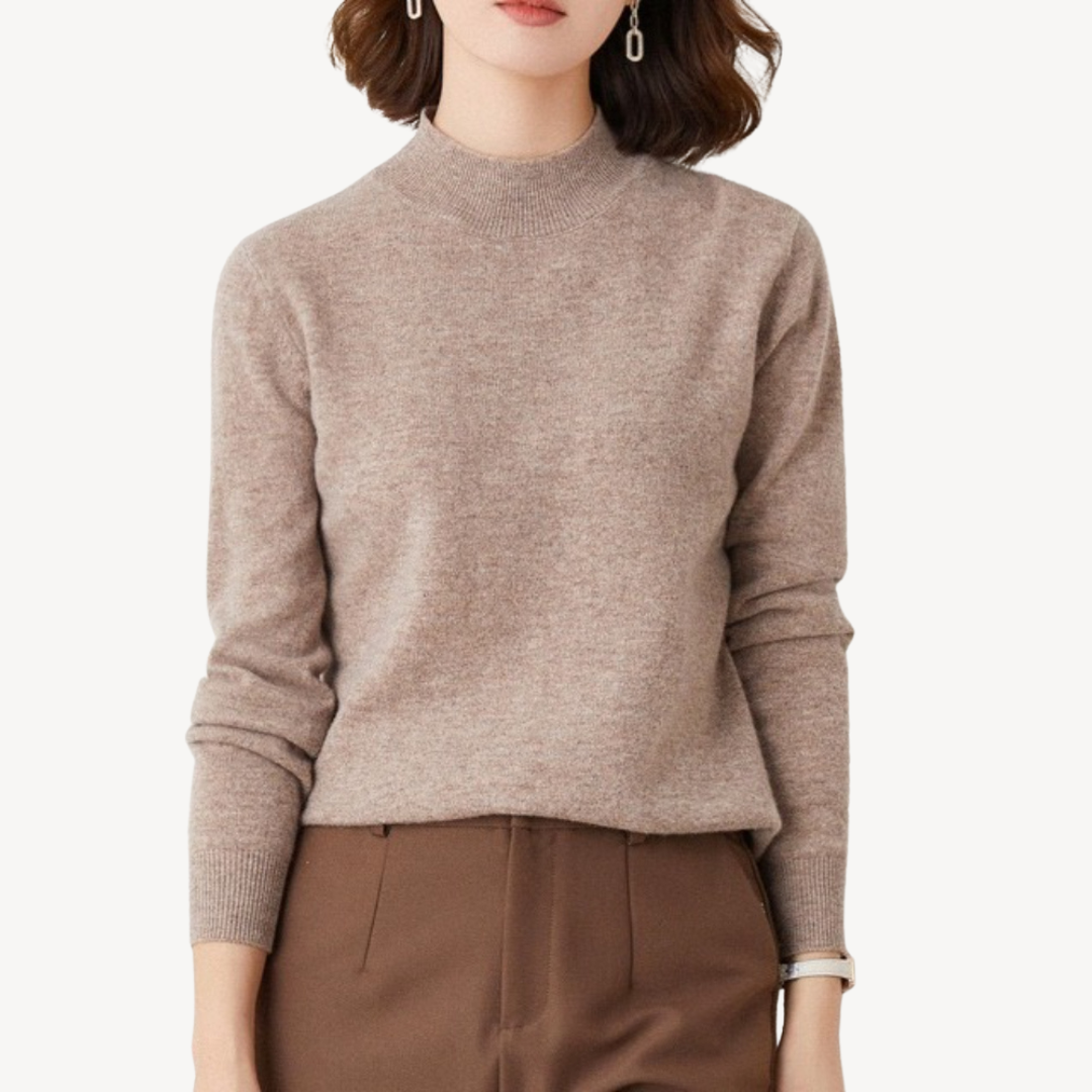 Elarova | Mock Neck Kaschmirpullover Damen