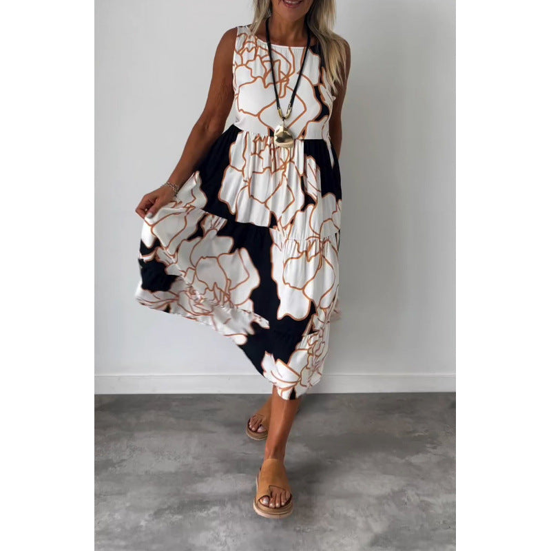 Elarova Modisches Trägerkleid mit Print