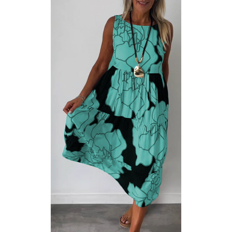 Elarova Modisches Trägerkleid mit Print
