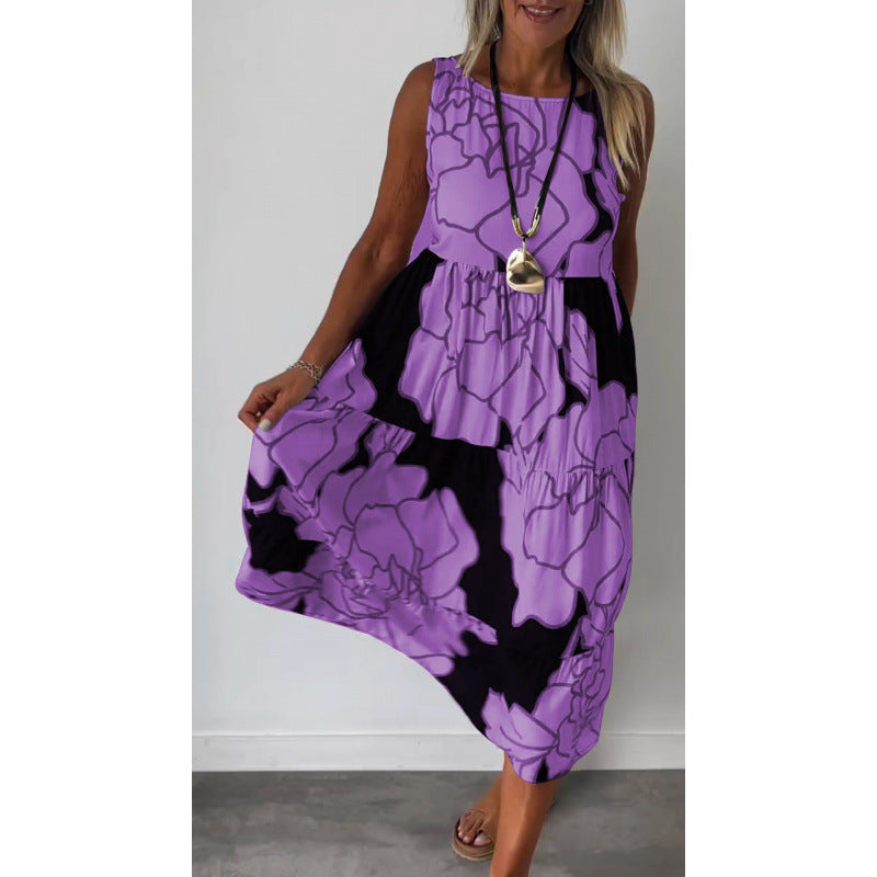 Elarova Modisches Trägerkleid mit Print