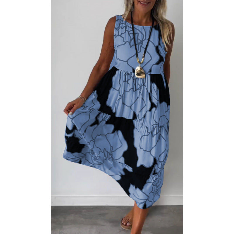 Elarova Modisches Trägerkleid mit Print